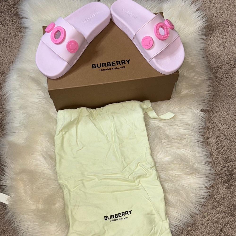 Burberry Pink Slide Sandals